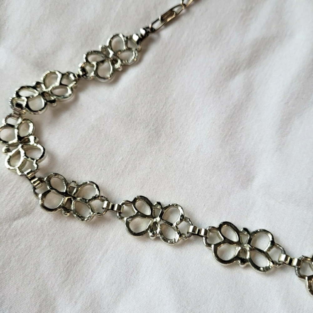 Vintage butterfly choker chain necklace